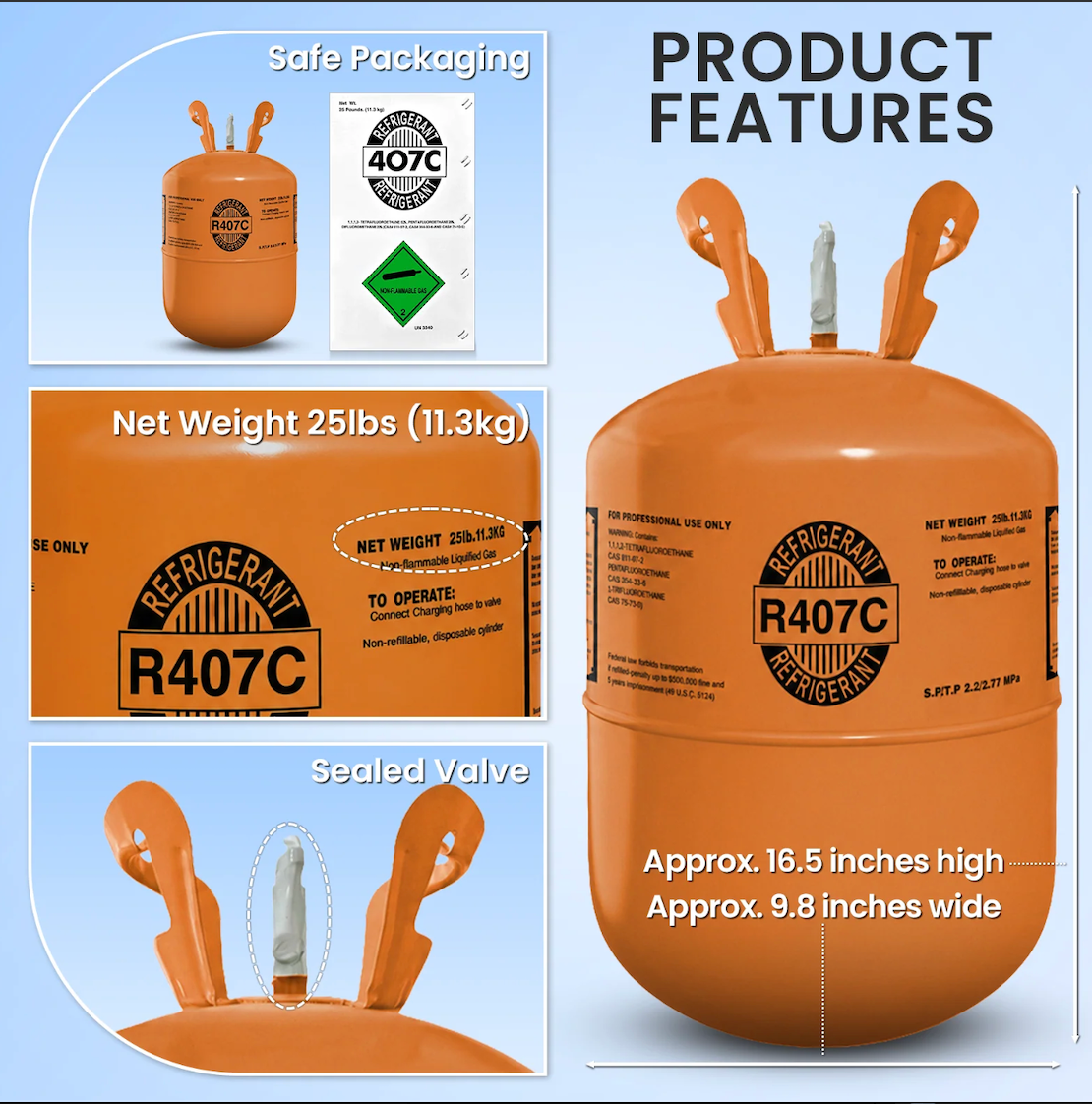 R407C compatible equipment and refrigerant service application