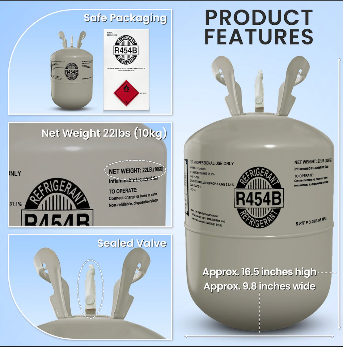 R454B compatible equipment and refrigerant service application