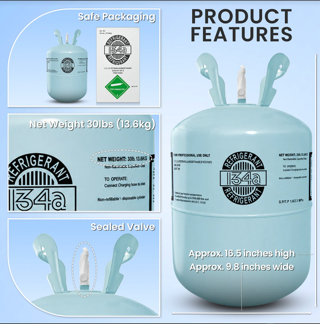 R134A compatible equipment and refrigerant service application