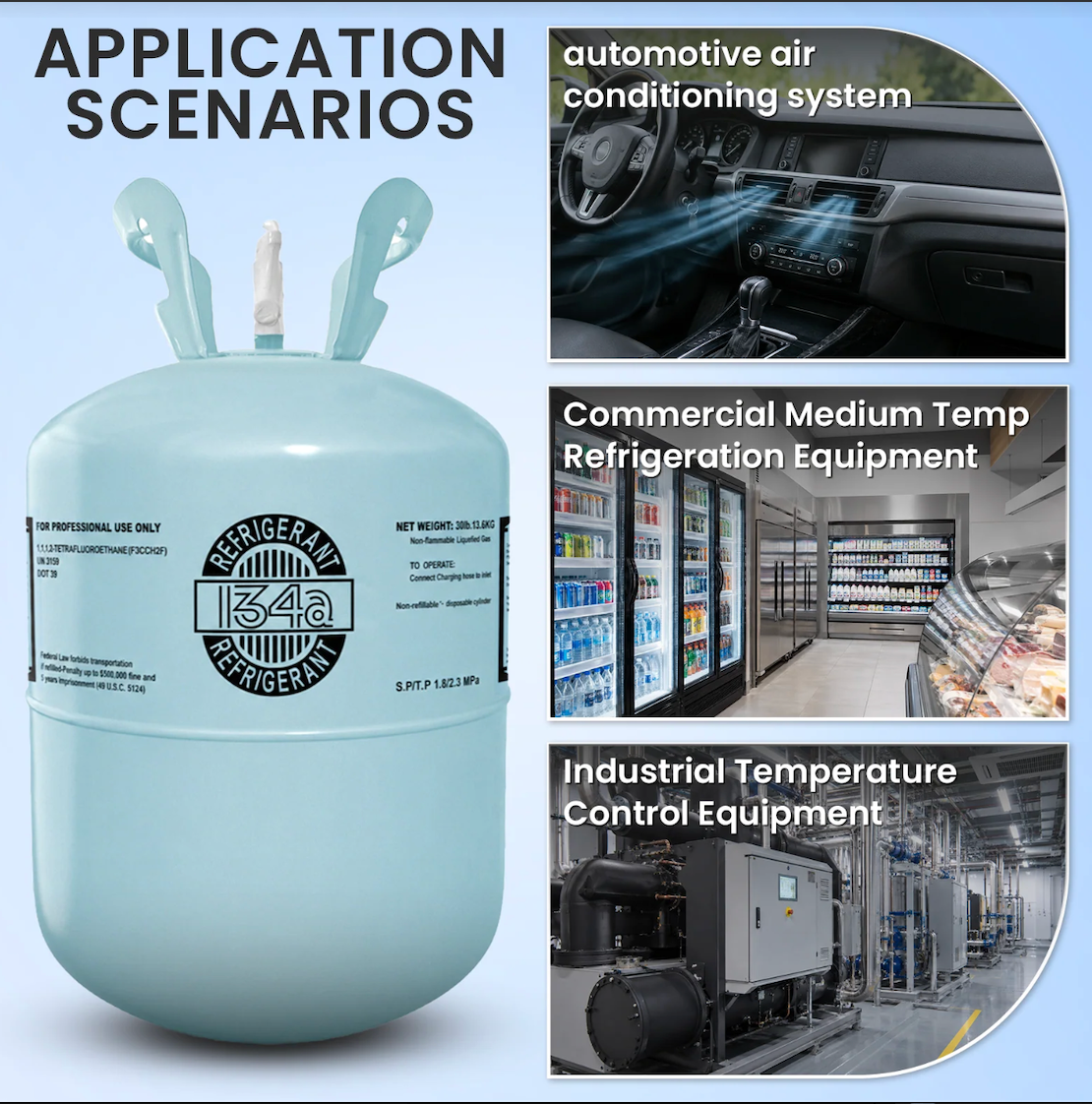 R134A refrigerant cylinder