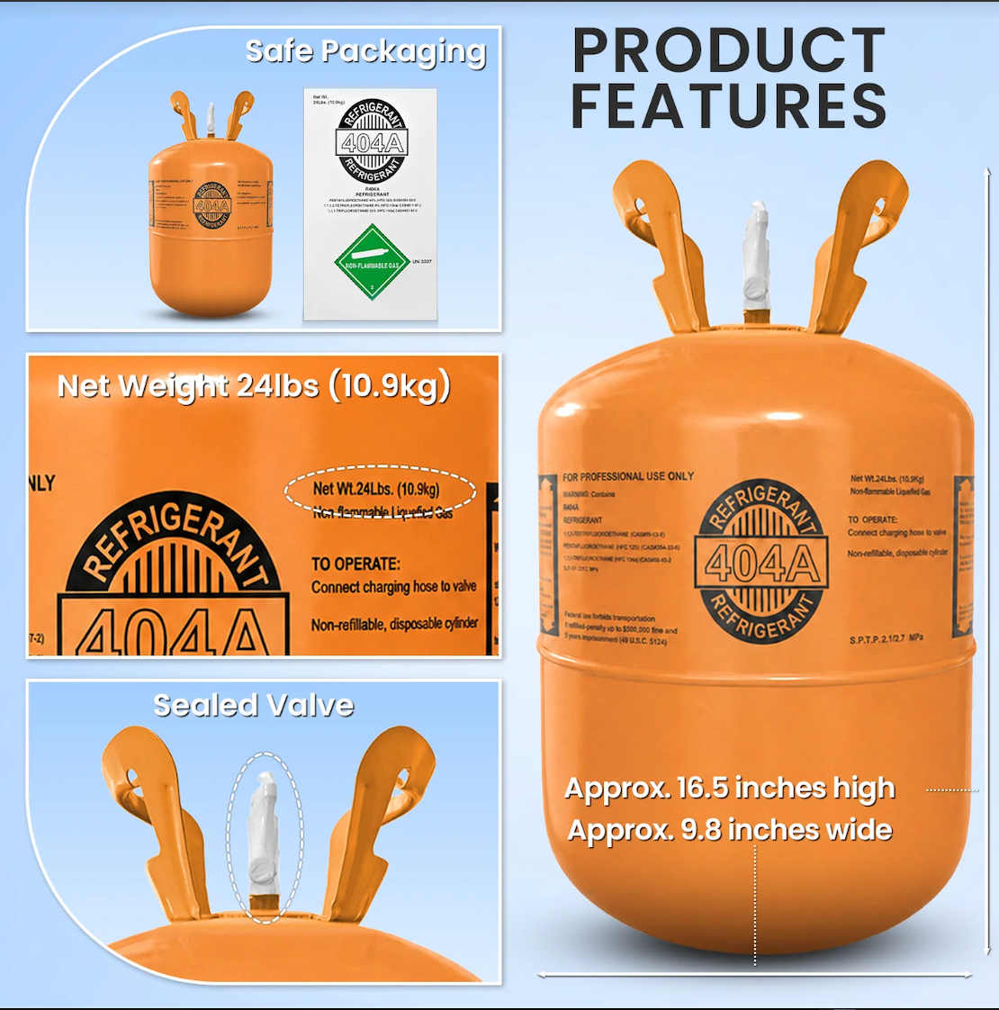 R404A compatible equipment and refrigerant service application